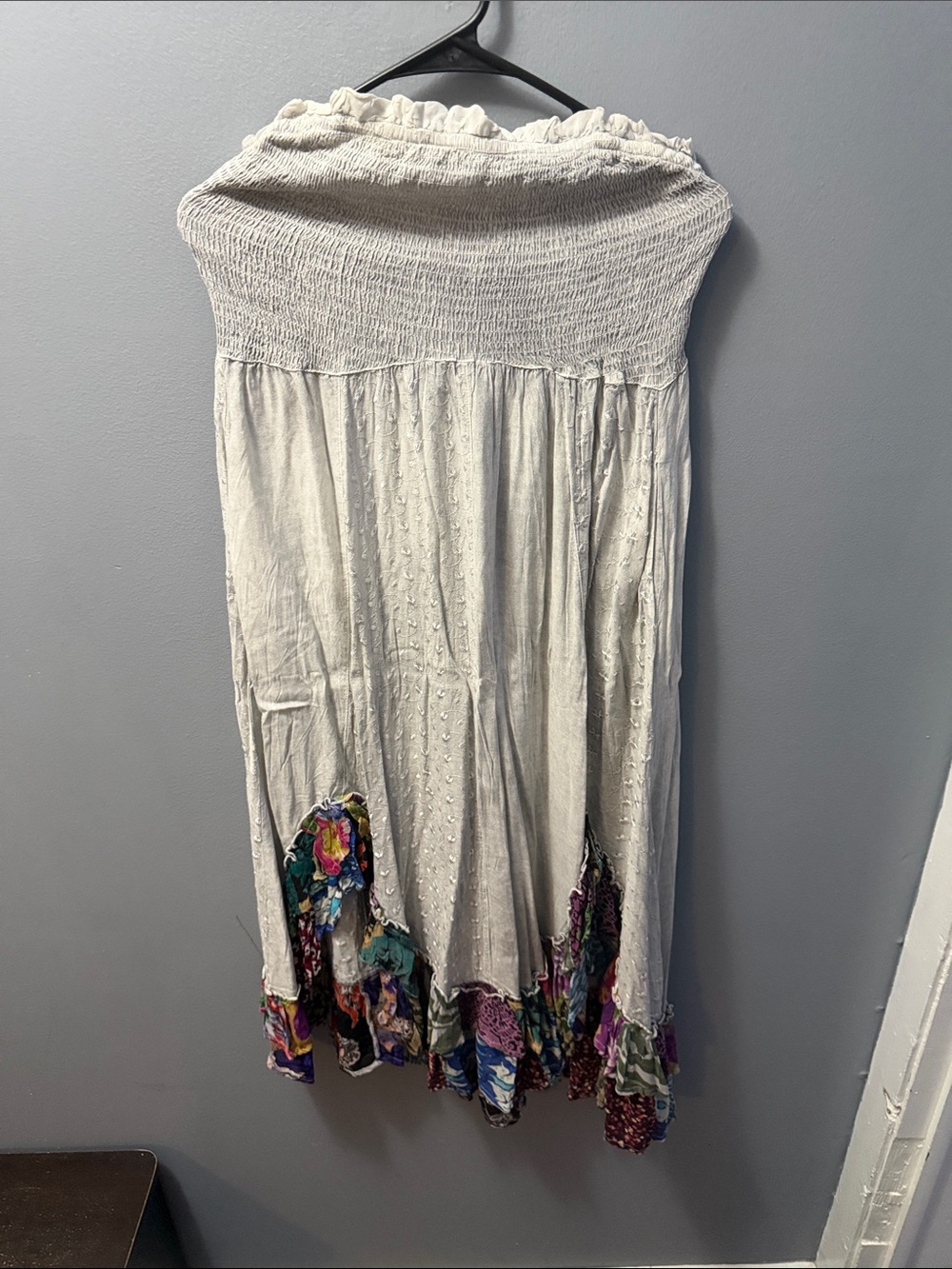Young Threads Boho Tiered  Maxi Dress with Multicolor Hem